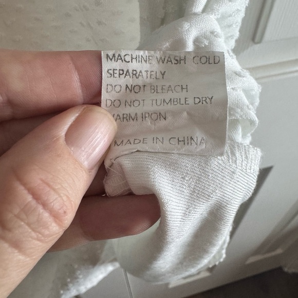 Gracyoga Women’s White Textured Dot Shift Dress with Bell Sleeves - Size Small - Picture 8 of 8